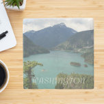 Washington State North Cascades National Park Stone Coaster<br><div class="desc">Protect your table top from water marks and stains with this stone beverage coaster with cork backing that features a scenic photo image of emerald green Diablo Lake,  located in the North Cascades National Park,  in Washington State. Select your coaster stone style. Makes a great travel souvenir!</div>