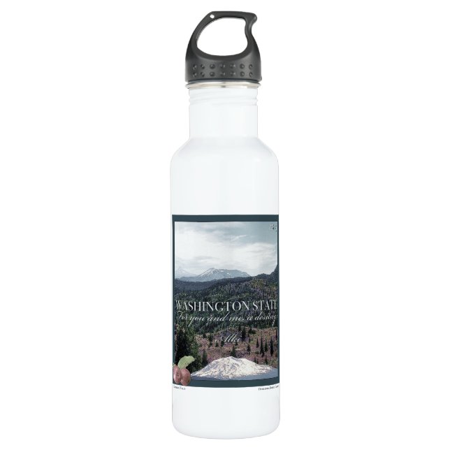 Washington State Poster Art 710 Ml Water Bottle (Front)