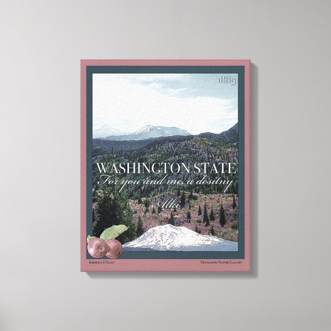 Washington State Poster Art Canvas Print (Front)