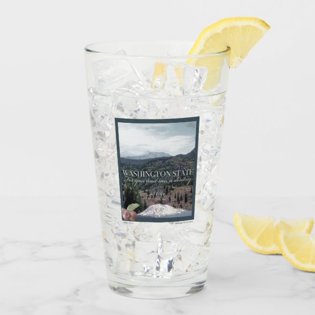 Washington State Poster Art Glass (Back Ice)