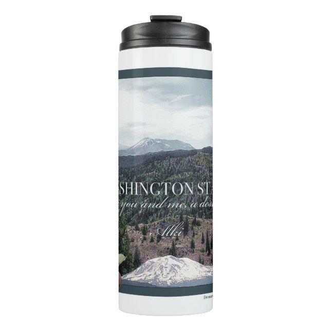 Washington State Poster Art Thermal Tumbler (Front)