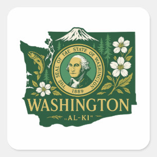  Washington state pride Square Sticker