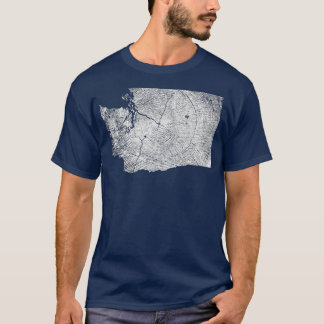 Washington State Tree Growth Rings Map T-Shirt