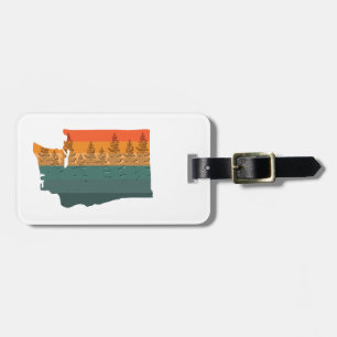 Washington State Tree Silhouette Luggage Tag