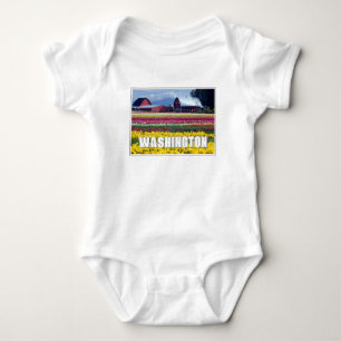 Washington State Tulip Field Baby Bodysuit