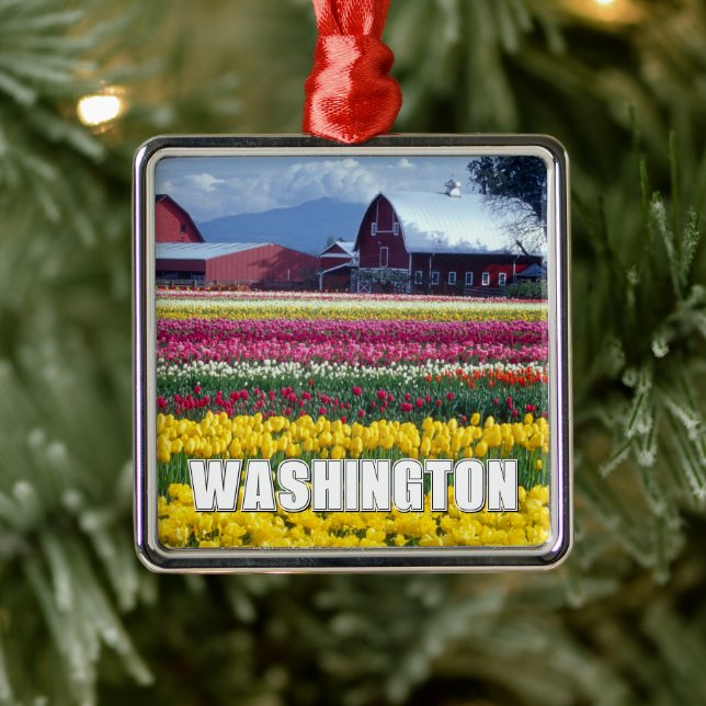 Washington State | Tulip Field Metal Tree Decoration (Tree)