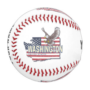 Washington State United States Map USA Souvenir Baseball