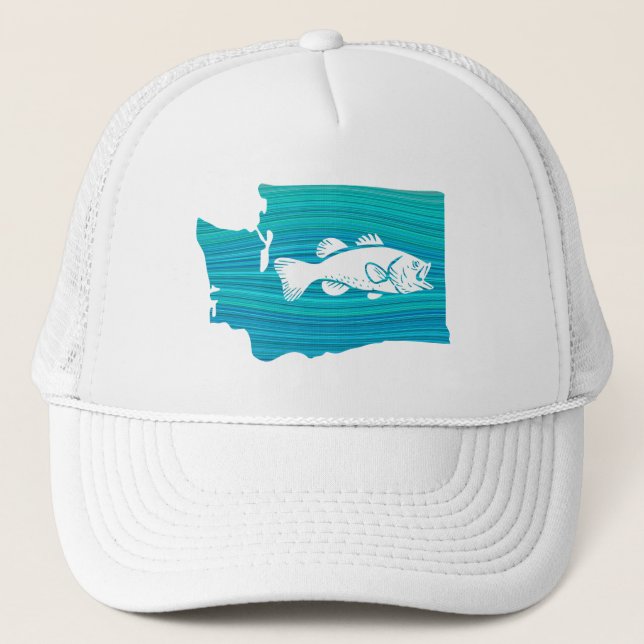 Washington State Wave Fishing Trucker Hat (Front)