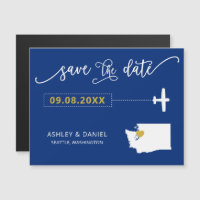 Washington State Wedding Save the Date Card, Map