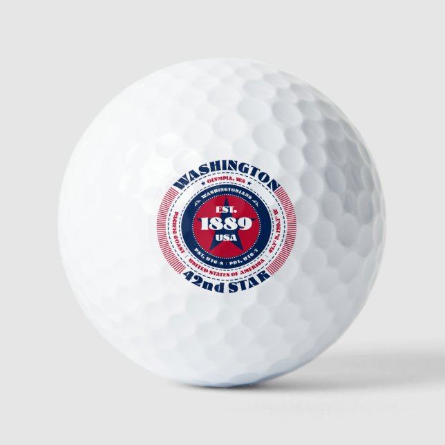 Washington Statehood Patriotic Gift Golf Balls (Front)