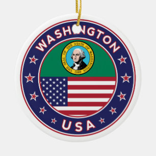 Washington sticker, phone case, tote bag ceramic tree decoration