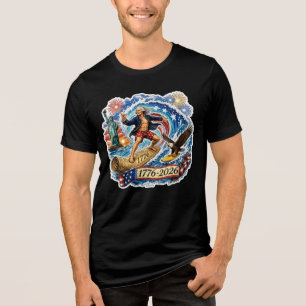 Washington Surfing 4th of July Beach Tri-Blend Shirt