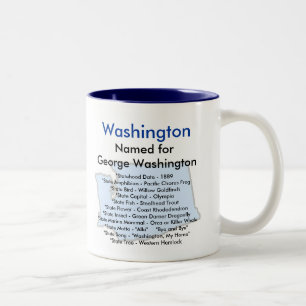 Washington Symbols & Map Two-Tone Coffee Mug