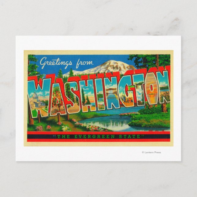 Washington - The Evergreen State Postcard (Front)