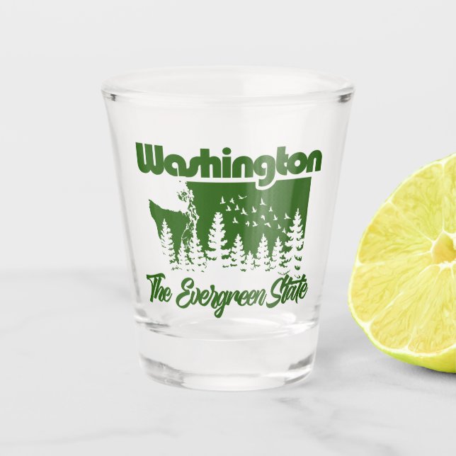 Washington The Evergreen State Shot Glass (Front)