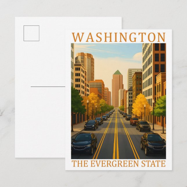 Washington the Evergreen State USA Travel Place Postcard (Front/Back)