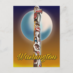 Washington Totem Pole Postcard