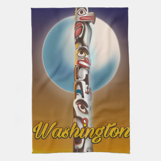 Washington Totem Pole Tea Towel