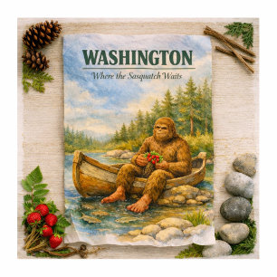 Washington Travel Sasquatch Summer Canoe Tissue Paper