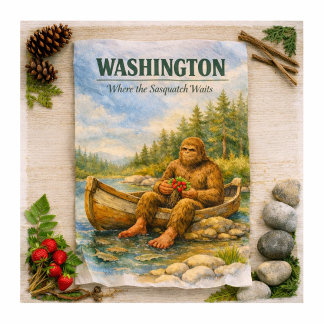 Washington Travel Sasquatch Summer Canoe Tissue Paper