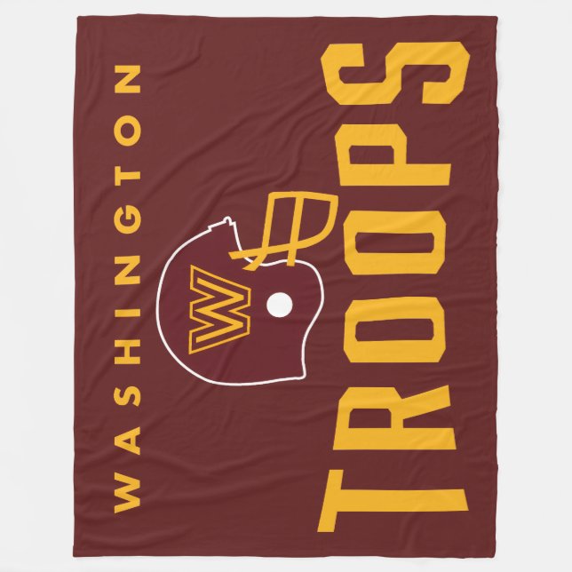 Washington Troops Football Fleece Blanket (Front)