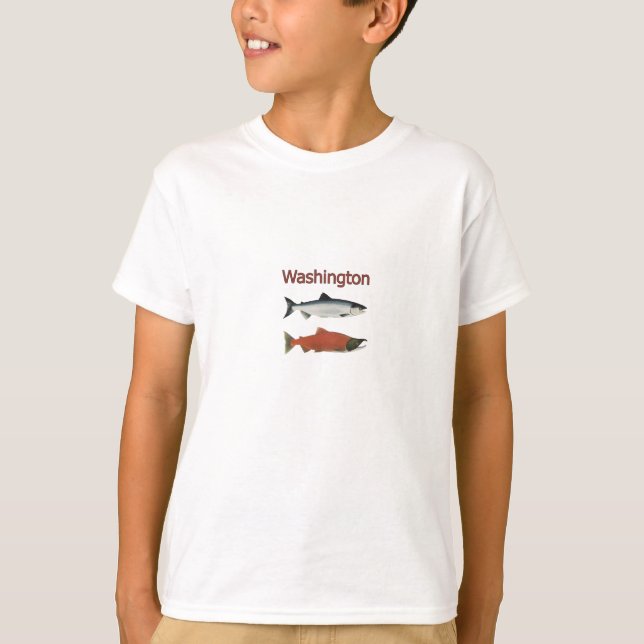 Washington USA Sockeye Salmon Logo T-Shirt (Front)