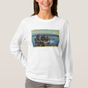 Washington - View of Fishermen Catching a Salmon T-Shirt
