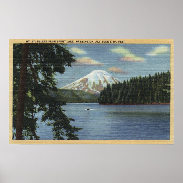 Washington - View of Mt. St. Poster (Front)
