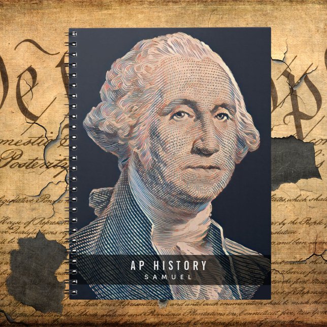 Washington Vintage Art Custom Back To School Notebook (Comes in multiple sizes and interiors (lined, graph, sketch, etc).)