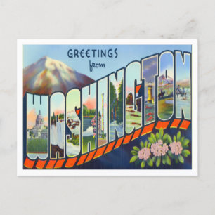 Washington Vintage Big Letters Postcard