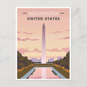 Washington Vintage Travel state of America  Postcard