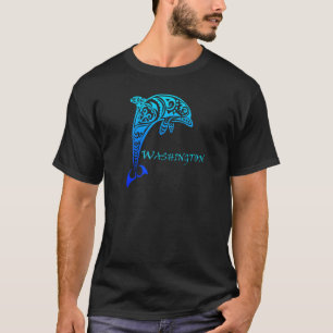 Washington Vintage Vacation Tribal Dolphin T-Shirt