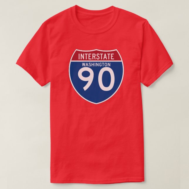 Washington WA I-90 Interstate Highway Shield - T-Shirt (Design Front)