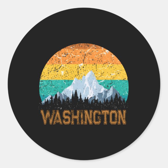 Washington Wa Love State Classic Round Sticker (Front)