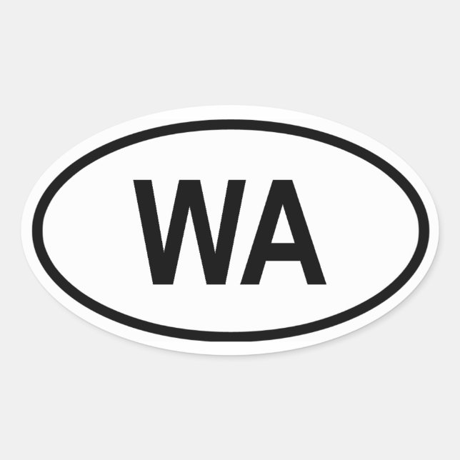 Washington "WA" Oval Sticker (Front)