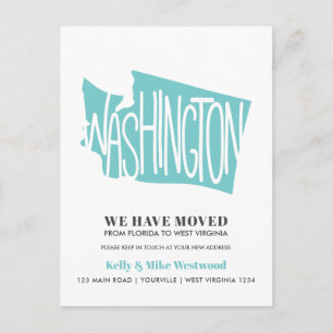 WASHINGTON We've moved New address New Home    Postcard