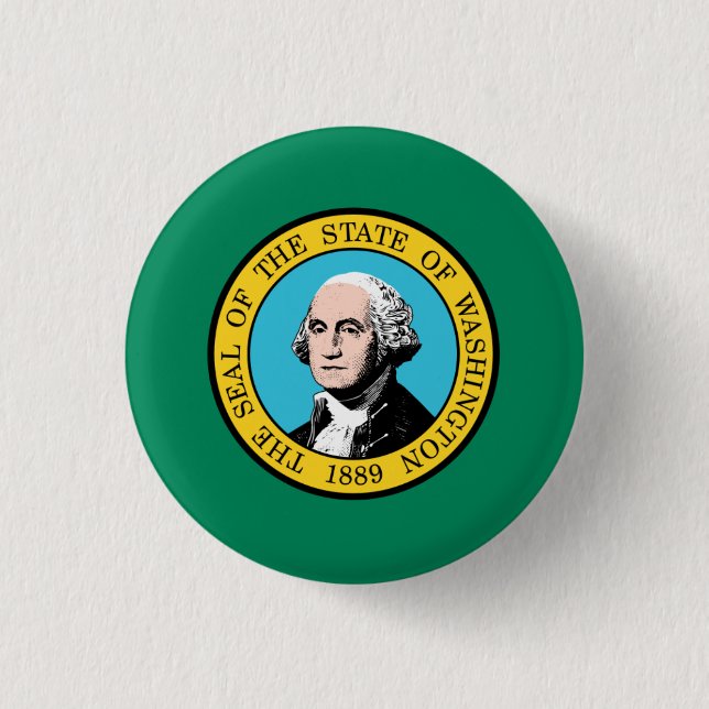 Washingtonian Flag, Flag of Washington 3 Cm Round Badge (Front)