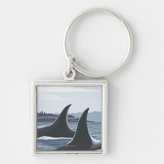 WashingtonOrca Fins Key Ring (Front)