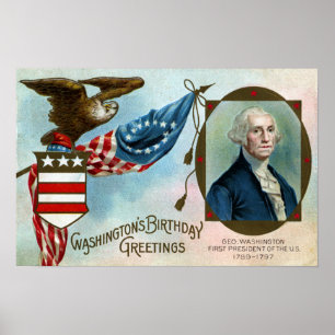 Washington's Birthday Greetings Poster