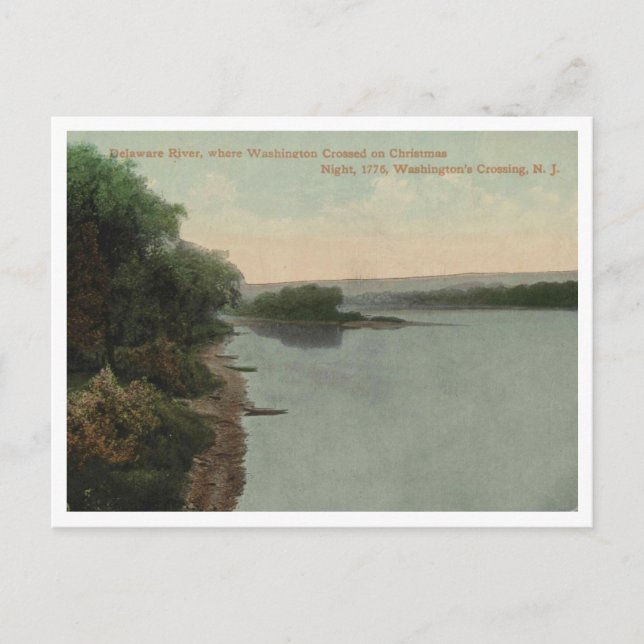 Washington's Crossing NJ, Delaware River 1911 Postcard (Front)