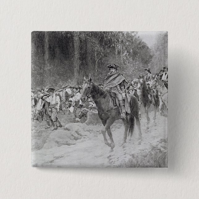 Washington's Retreat from Great Meadows 15 Cm Square Badge (Front)