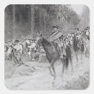 Washington's Retreat from Great Meadows Square Sticker