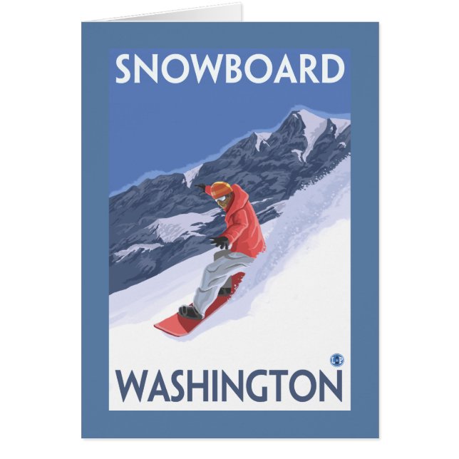 WashingtonSnowboarding Vintage Travel Poster (Front)