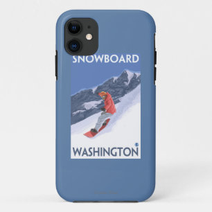 WashingtonSnowboarding Vintage Travel Poster iPhone 11 Case