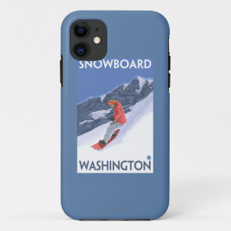 WashingtonSnowboarding Vintage Travel Poster iPhone 11 Case