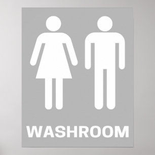Washroom Poster Modern Wall Art Inverted Colors