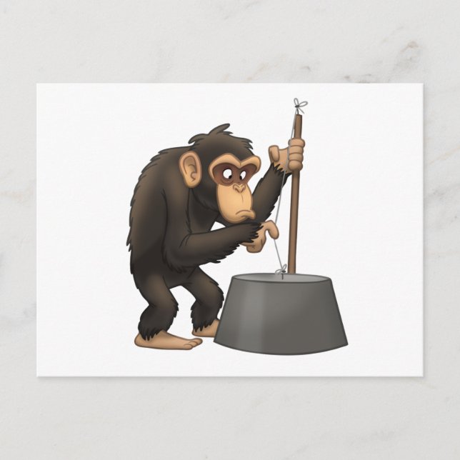 Washtub-Bass-Playin’ Chimp Postcard (Front)