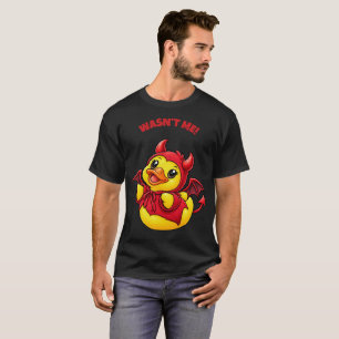 Wasn’t Me Little Devil Rubber Duck Halloween T-Shirt