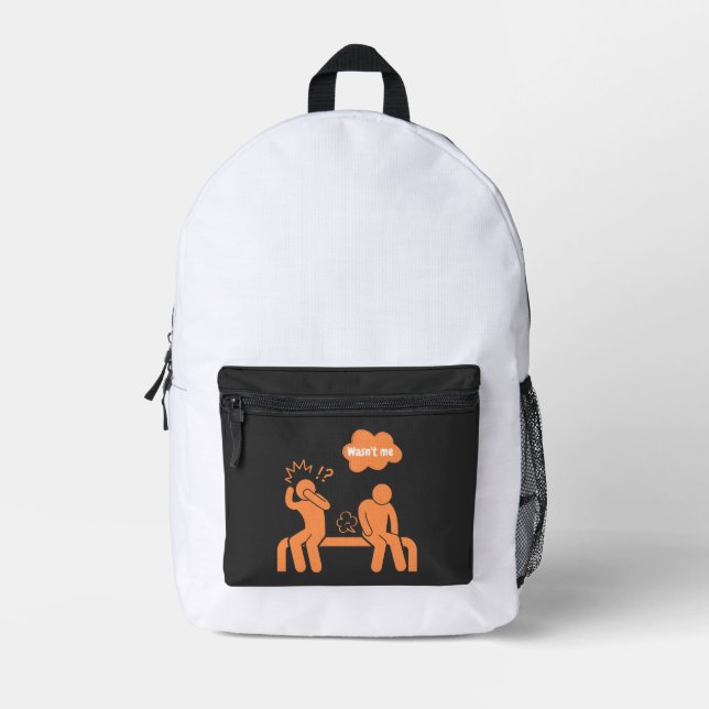 wasn't me, i don't fart printed backpack (Front)