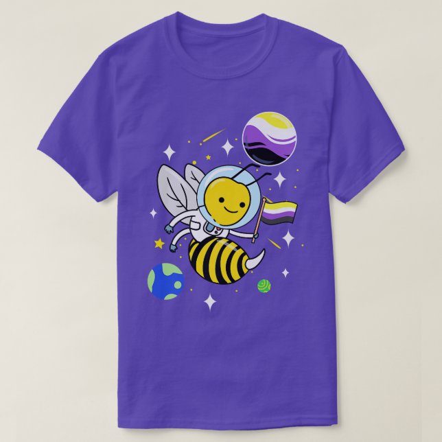 Wasp Astronaut Nonbinary Pride  T-Shirt (Design Front)